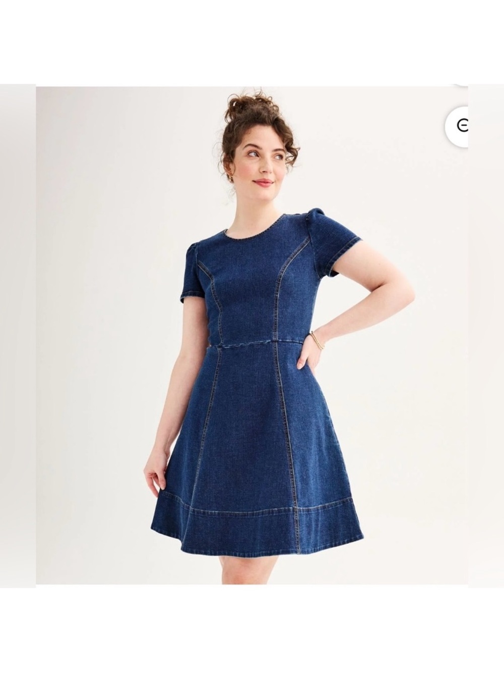 Draper James Woven denim short sleeve circle dress